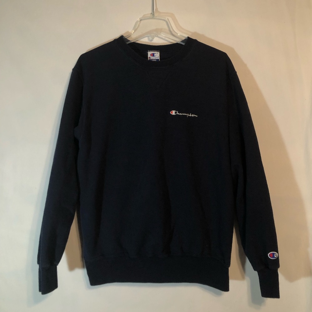 Navy Champions Throwback Crewneck Mens L